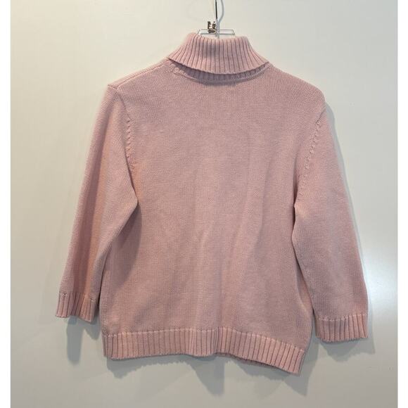 Lauren‎ Ralph Lauren Pink Cotton Turtleneck Sweater Womens Size Medium (1311) - Picture 2 of 5